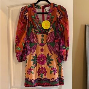 Alden Adair Bridgette dress in peacock print